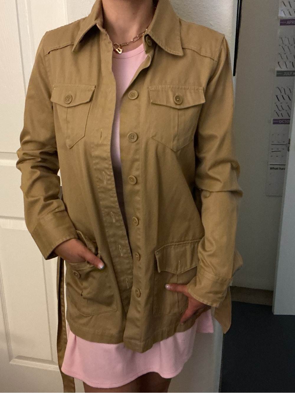 L.L. Bean Tan Utility Jacket with Flap Pockets